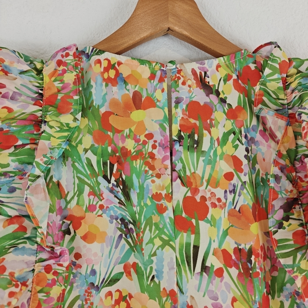 THML NWT Garden Floral Mini Ruffle Sleeve Dress Size Small - Picture 16 of 16